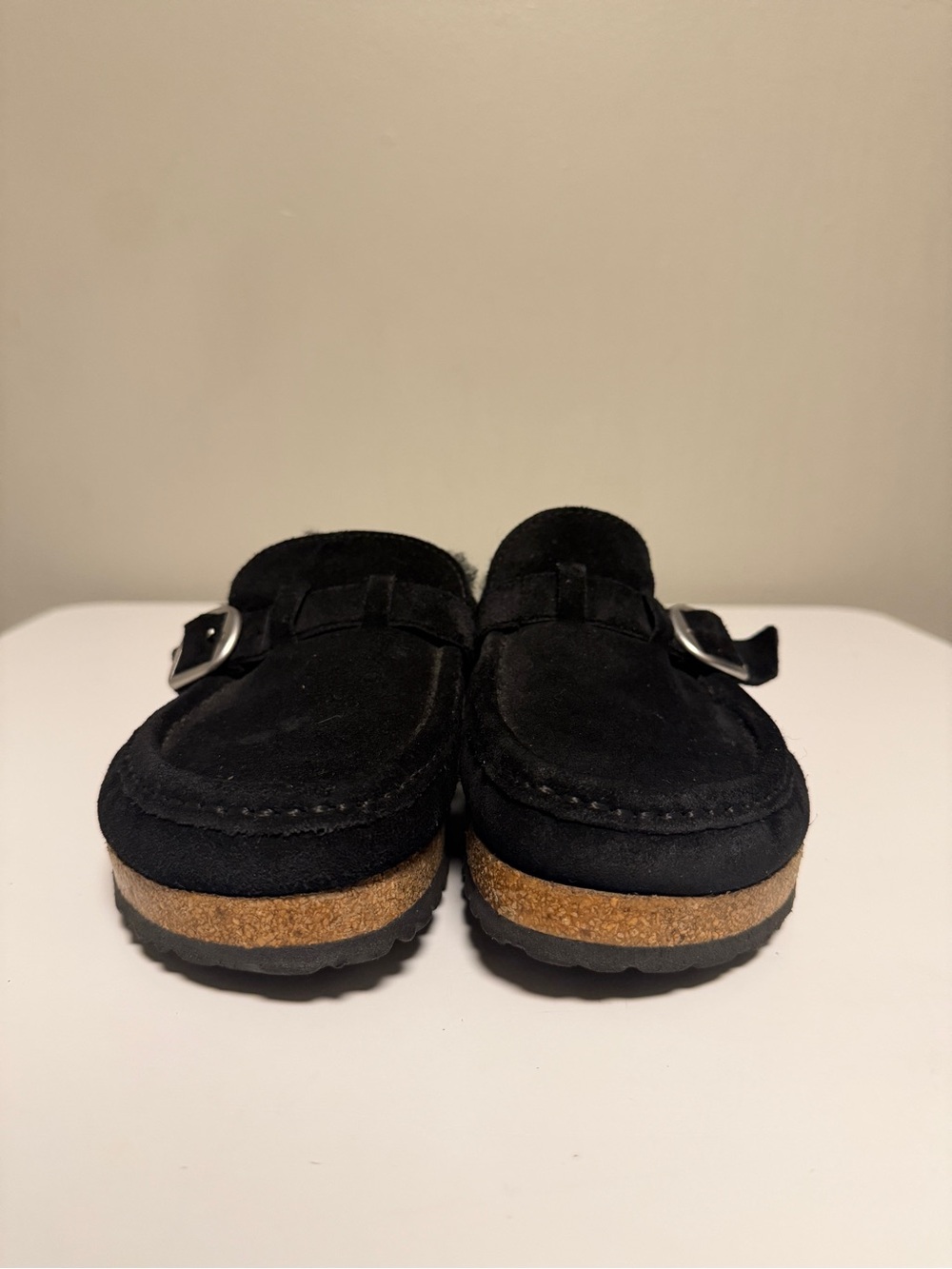 Birkenstock Black Buckley Shearling Suede Clogs Mules Shoes Women’s EU 40 US 9 - Picture 2 of 9
